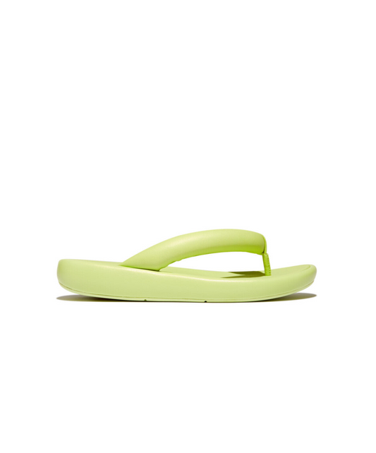 Fitflop IQushion D-Luxe x Roksanda Padded leather Flip Flops Lime