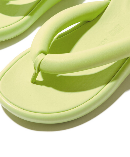 Fitflop IQushion D-Luxe x Roksanda Padded leather Flip Flops Lime