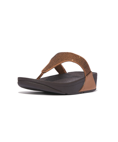 FitFlop Lulu Crystal Embellished Toe Post Bronze