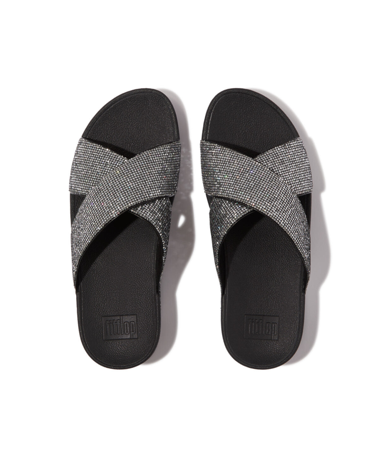 Fitflop Lulu Glitterball Cross Slide Silver