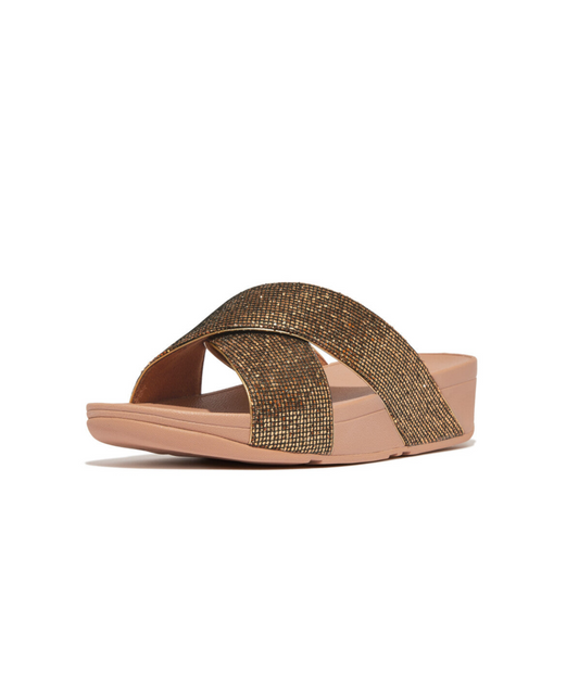 Fitflop Lulu Glitterball Cross Slide Gold