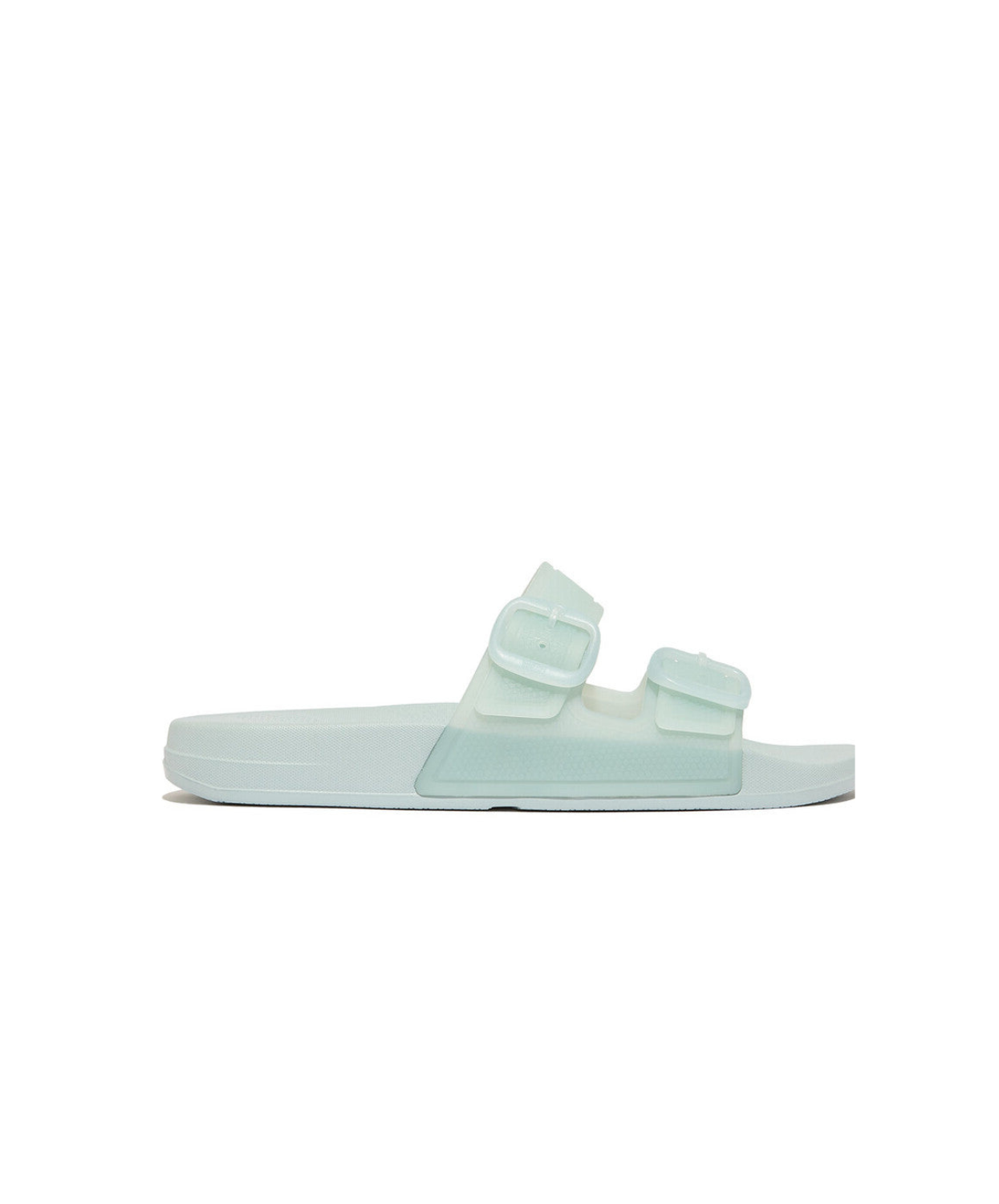 FitFlop iQushion Translucent Two Bar Buckle Slides Blue