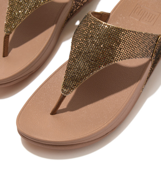 Fitflop Lulu Glitterball Toe Post Gold