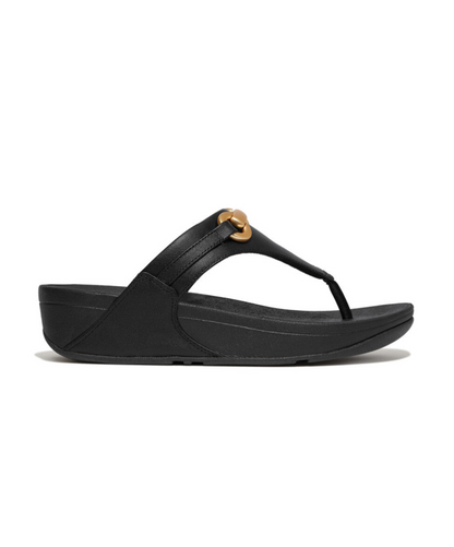 FItFlop Lulu Chunky Snaffle Leather Toe Post Black