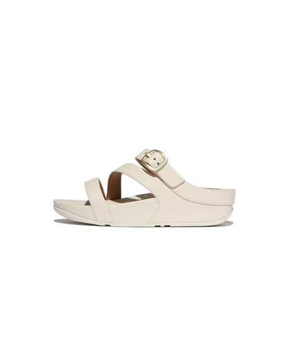 FitFlop Skinny II Leather Z Strap Slides Paris Beige