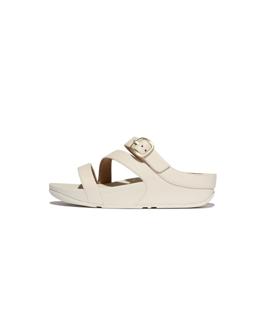 FitFlop Skinny II Leather Z Strap Slides Paris Beige
