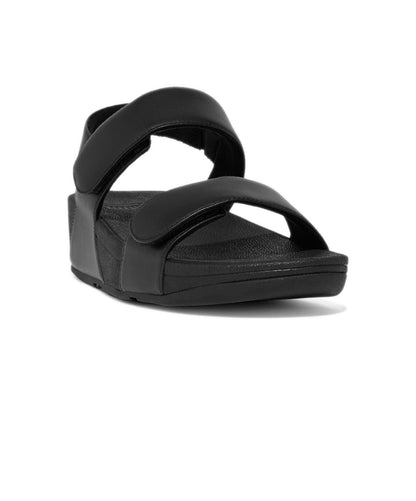 FitFlop Lulu Adjustable Velcro Leather Black Back-Strap